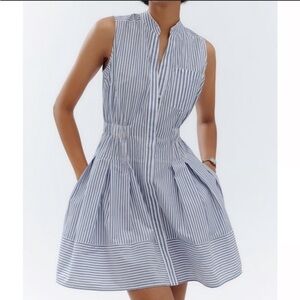Maeve Blue and White Striped Dress